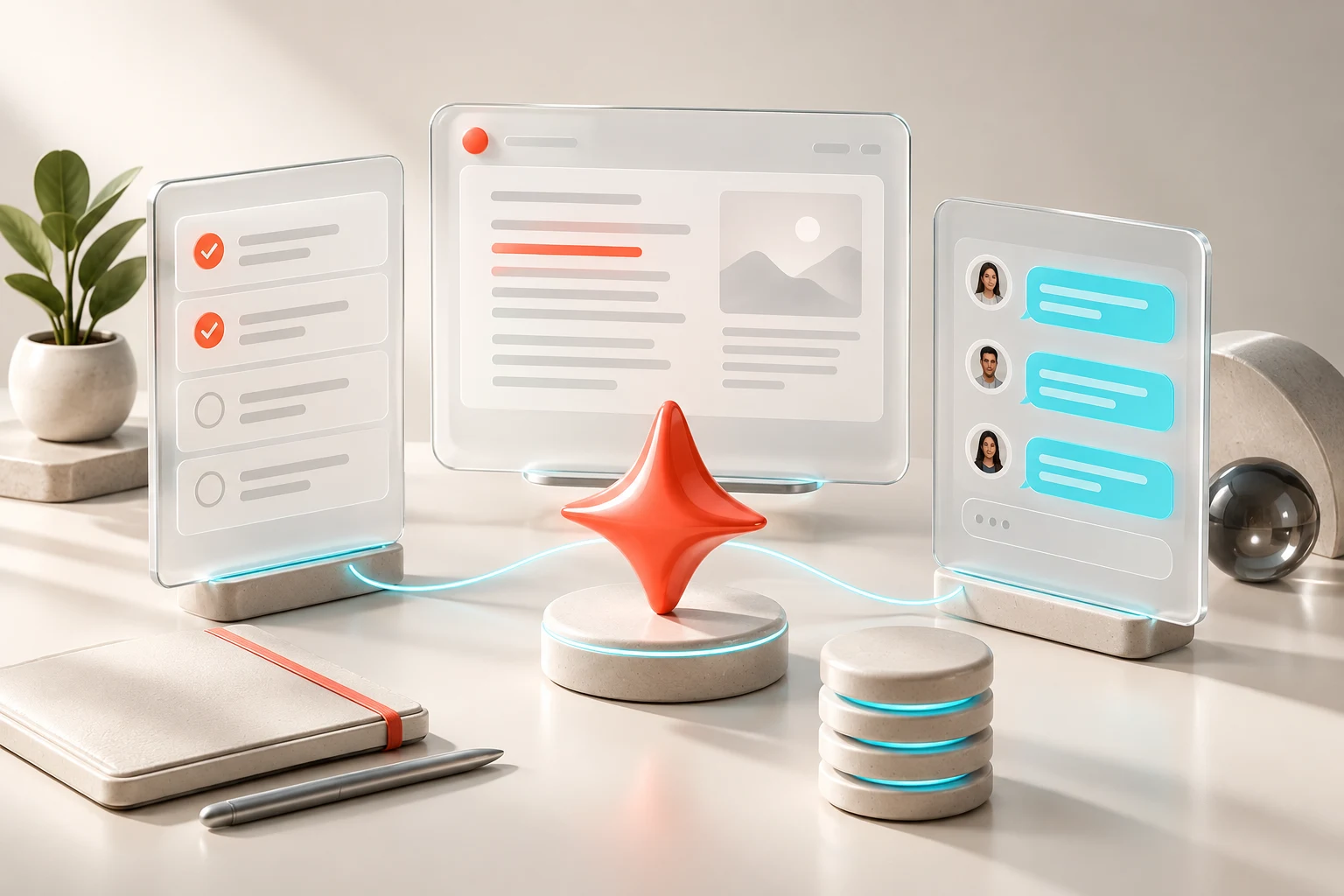 Concept illustration of the command center feature collection