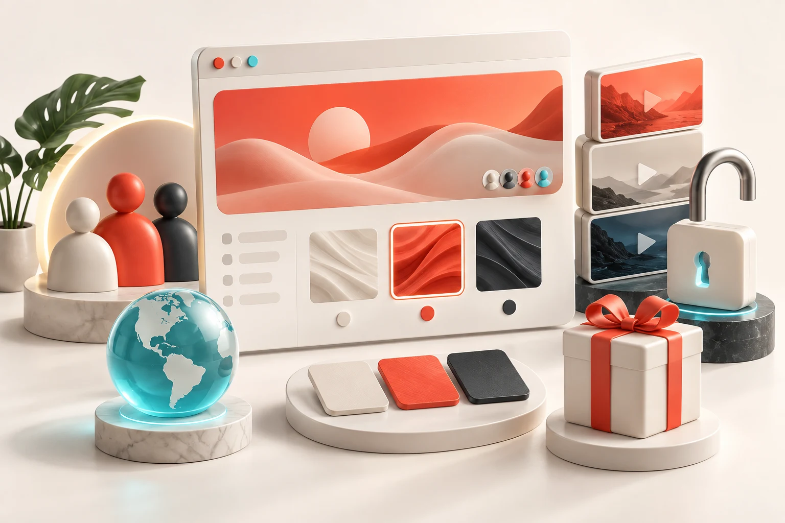 Concept illustration of the professional feature collection