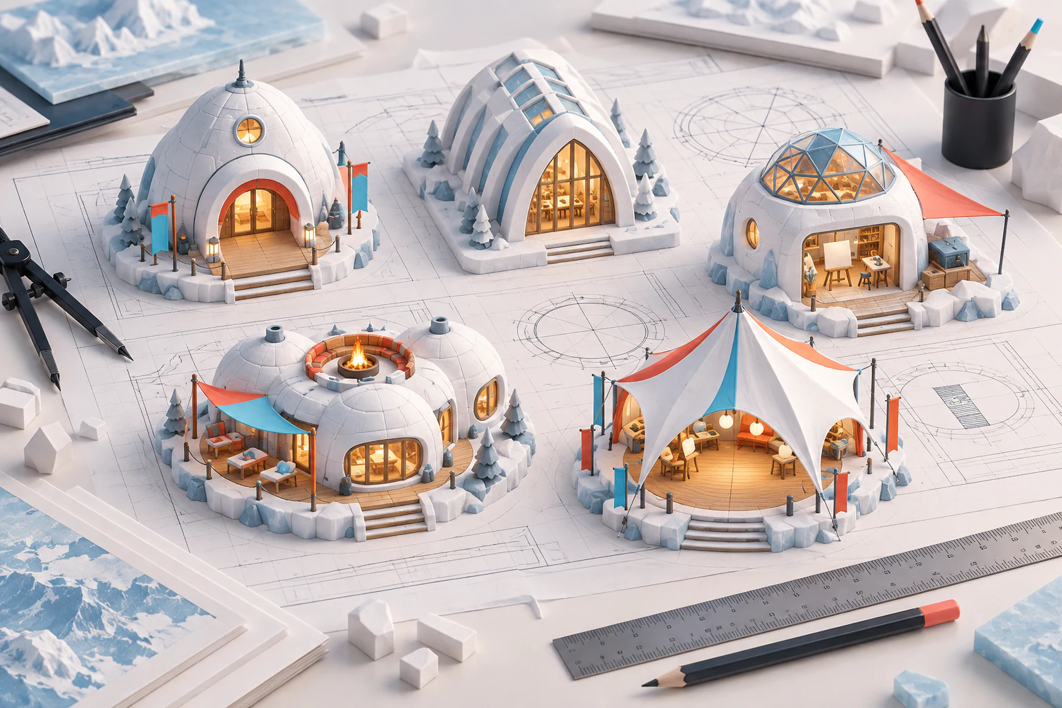 Five iGloo community blueprints bonus artwork